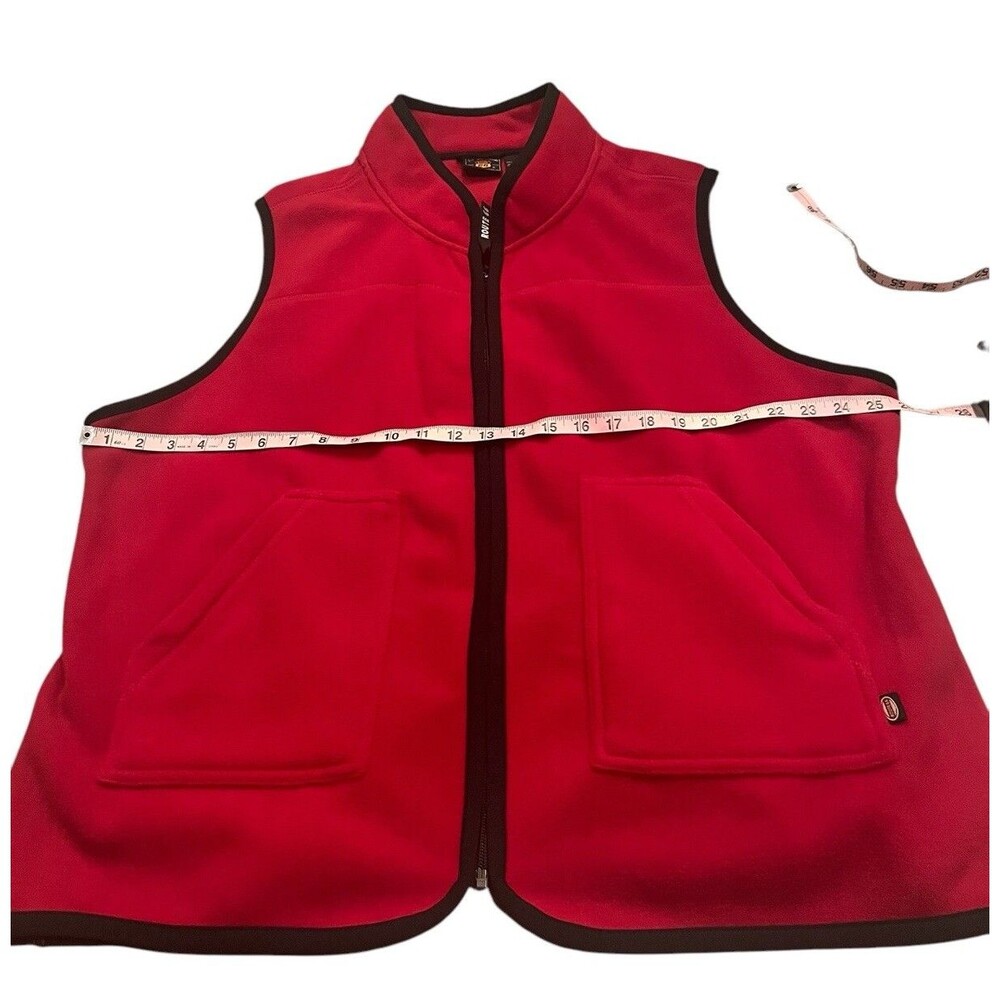 Route 66 Men's Vest 2X Red Polyester Lightweight Fleece Full Zip